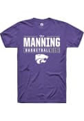 Taj Manning Purple K-State Wildcats Rally NIL Stacked Box T Shirt