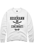 Josh Hegemann Rally Mens White Cincinnati Bearcats NIL Sport Icon Crew Sweatshirt