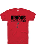 Lauden Brooks Red Cincinnati Bearcats Rally NIL Stacked Box T Shirt