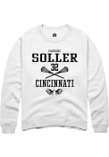 Caroline Soller Rally Mens White Cincinnati Bearcats NIL Sport Icon Crew Sweatshirt