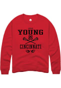 Megan Young Rally Mens Red Cincinnati Bearcats NIL Sport Icon Crew Sweatshirt