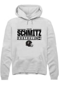 Caleb Schmitz Rally Mens White Cincinnati Bearcats NIL Stacked Box Hooded Sweatshirt