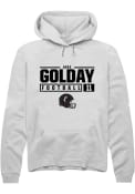 Jake Golday Rally Mens White Cincinnati Bearcats NIL Stacked Box Hooded Sweatshirt