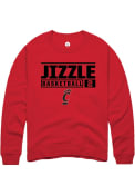 Jizzle James Rally Mens Red Cincinnati Bearcats NIL Stacked Box Basketball Crew Sweatshirt