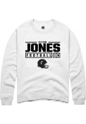 Elijah Jones Rally Mens White Cincinnati Bearcats NIL Stacked Box Crew Sweatshirt