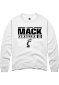 Amanda Mack Rally Mens White Cincinnati Bearcats NIL Stacked Box Crew Sweatshirt