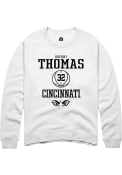 Destiny Thomas Rally Mens White Cincinnati Bearcats NIL Sport Icon Crew Sweatshirt