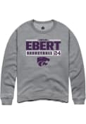 Emilee Ebert Rally Mens Grey K-State Wildcats NIL Stacked Box Crew Sweatshirt