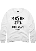 Jesse Meyer Rally Mens White Cincinnati Bearcats NIL Sport Icon Crew Sweatshirt