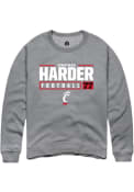 Jonathan Harder Rally Mens Graphite Cincinnati Bearcats NIL Stacked Box Crew Sweatshirt