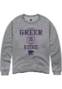 Heavenly Greer Rally Mens Grey K-State Wildcats NIL Sport Icon Crew Sweatshirt