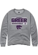Heavenly Greer Rally Mens Grey K-State Wildcats NIL Stacked Box Crew Sweatshirt