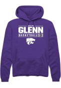 Jaelyn Glenn Rally Mens Purple K-State Wildcats NIL Stacked Box Hooded Sweatshirt