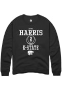Jamia Harris Rally Mens Black K-State Wildcats NIL Sport Icon Crew Sweatshirt