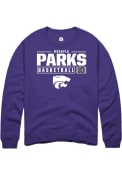 Mikayla Parks Rally Mens Purple K-State Wildcats NIL Stacked Box Crew Sweatshirt