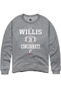 Ken Willis Rally Mens Graphite Cincinnati Bearcats NIL Sport Icon Crew Sweatshirt