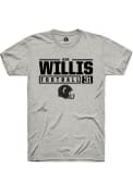 Ken Willis Ash Cincinnati Bearcats Rally NIL Stacked Box T Shirt