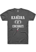 Luke Kandra Dark Grey Cincinnati Bearcats Rally NIL Sport Icon T Shirt