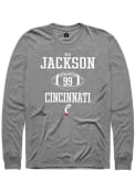 Rob Jackson Rally Mens Graphite Cincinnati Bearcats NIL Sport Icon T Shirt