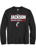 A'riel Jackson Rally Mens Black Cincinnati Bearcats NIL Stacked Box T Shirt