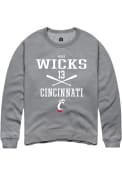 Noah Wicks Rally Mens Graphite Cincinnati Bearcats NIL Sport Icon Crew Sweatshirt