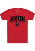 Quinn Staten Red Cincinnati Bearcats Rally NIL Stacked Box T Shirt