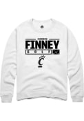 Jackson Finney Rally Mens White Cincinnati Bearcats NIL Stacked Box Crew Sweatshirt