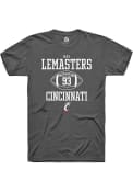 Max Lemasters Dark Grey Cincinnati Bearcats Rally NIL Sport Icon T Shirt