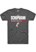 Kyle Schupmann Dark Grey Cincinnati Bearcats Rally NIL Stacked Box T Shirt