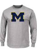Michigan Wolverines Primary Logo Long Sleeve T-Shirt - Grey