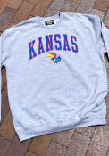 Kansas Jayhawks Arch Mascot Crew Sweatshirt - Grey