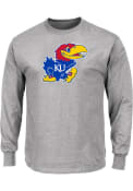 Kansas Jayhawks Primary Logo Long Sleeve T-Shirt - Grey