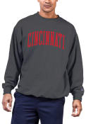 Cincinnati Bearcats Charcoal Cincinnati Bearcats Reverse Weave Arch Name Big and Tall Crew Sweatshirt
