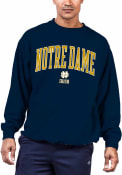 Notre Dame Fighting Irish Arch Mascot Crew Sweatshirt - Navy Blue