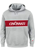Cincinnati Bearcats Grey Cincinnati Bearcats French Terry Pieced Body Big and Tall Hooded Sweatshirt