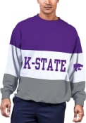 K-State Wildcats Purple K-State Wildcats Color Blocked Big and Tall Crew Sweatshirt