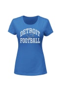 Detroit Lions Womens Her Fitted Blue Short Sleeve Plus Tee