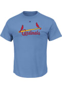 St Louis Cardinals Wordmark Logo T-Shirt - Light Blue