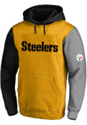 Pittsburgh Steelers Color Block Hooded Sweatshirt - Black