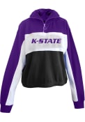 K-State Wildcats Womens Colorblock + 1/4 Zip Pullover - White