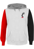 Grey Womens Cincinnati Bearcats Contrast Sleeve + Hooded Sweatshirt
