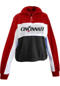 Red Womens Cincinnati Bearcats Colorblock + 1/4 Zip Pullover