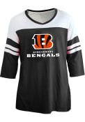 Cincinnati Bengals Womens Striped T-Shirt - Black