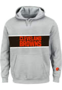 Cleveland Browns PIECED BODY Hooded Sweatshirt - Grey
