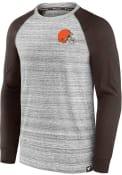 Cleveland Browns RAGLAN Crew Sweatshirt - Grey