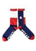 Texas Flag With State Name Crew Socks - Blue