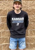 Kansas Jayhawks Adidas Fleece Crew Sweatshirt - Black