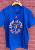 Kansas Jayhawks Adidas Amplifier Basketball T Shirt - Blue