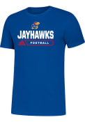 Kansas Jayhawks Adidas Amplifier Football T Shirt - Blue
