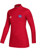 Kansas Jayhawks Womens Adidas 2022 National Champions Game Mode 1/4 Zip Pullover - Red